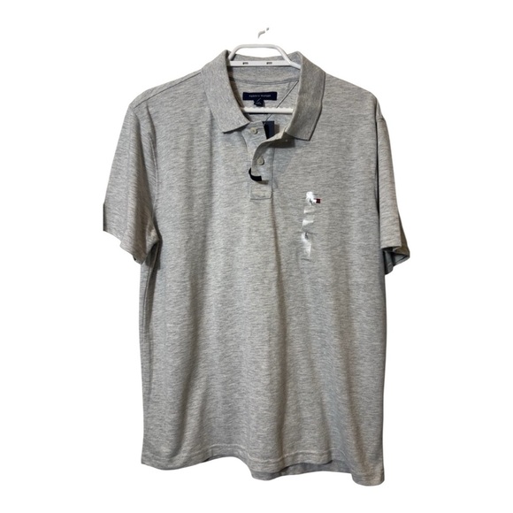Tommy Hilfiger Custom Fit Polo Shirt Grey Short Sleeve Moisture Wicking NWT - Picture 1 of 14